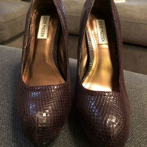 Faux snake skin heels
